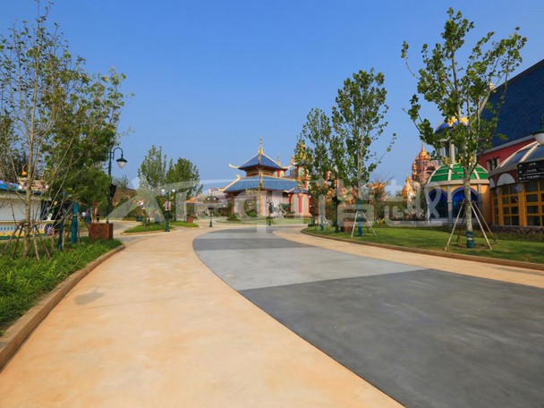 彩色混凝土洗砂麵藝術地坪